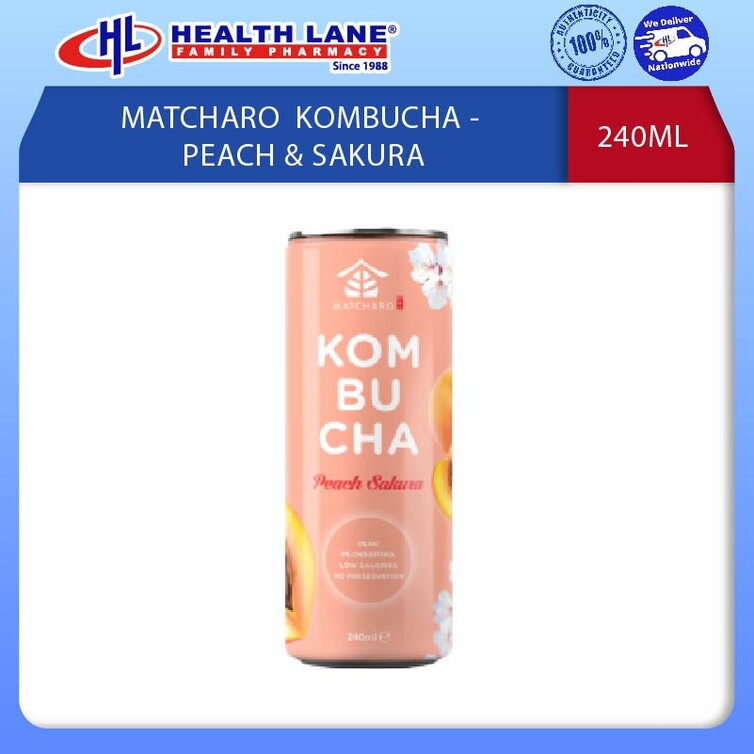 MATCHARO KOMBUCHA - PEACH & SAKURA 240ML